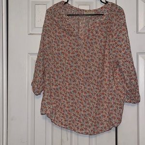 floral Blouse . Size 2x . Pink